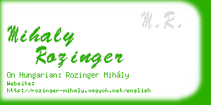 mihaly rozinger business card